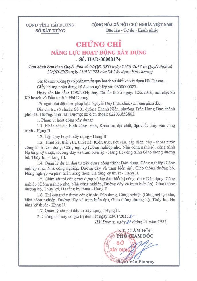 Chứng chỉ năng lực hoạt động xây dựng